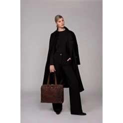 FMME. Charlotte 13.3 Workingbag 3 Pockets Croco Black -Mode Tassen Verkoopwinkel image 4517