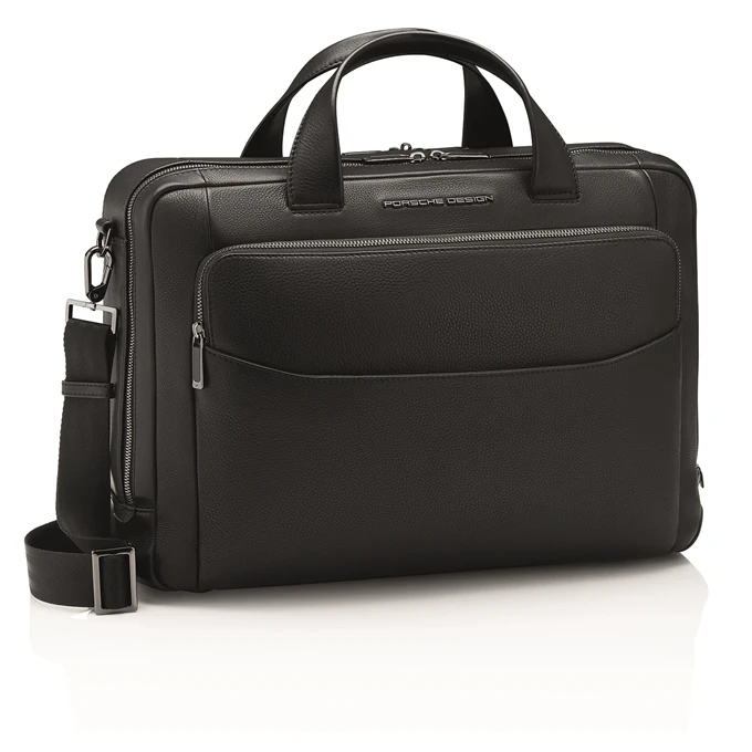 Porsche Design Roadster Leather Briefcase M black Porsche Design Roadster Leather Briefcase M Black -Mode Tassen Verkoopwinkel image 4609