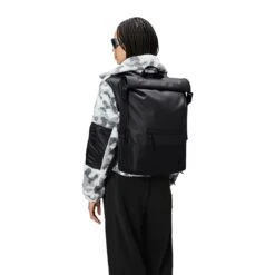 Rains Trail Rolltop Backpack W3 Black -Mode Tassen Verkoopwinkel image 5610