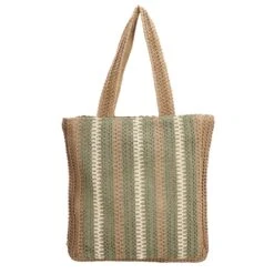 PE Florence Natural Life Shopper Stripe Olijf Groen