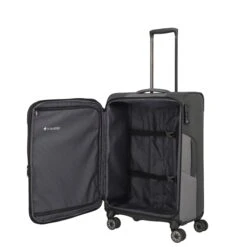 Travelite Viia 4 Wheel Trolley M Expandable Anthracite -Mode Tassen Verkoopwinkel image 817