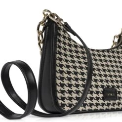 Inyati Dinah Tweed Crossbody Black/white -Mode Tassen Verkoopwinkel image 9004