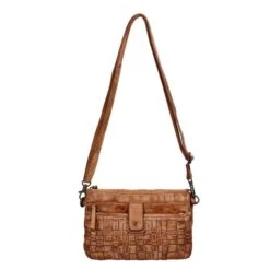 Bear Design Cow Lavato Woven Clutch Cognac -Mode Tassen Verkoopwinkel image 9247