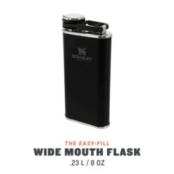 Stanley The Easy-Fill Wide Mouth Flask 0.23L Matte Black Pebble -Mode Tassen Verkoopwinkel image 9740
